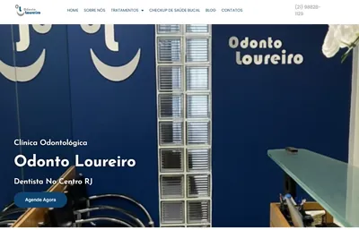 Cliente Odonto Loureiro: página inicial do site da clínica